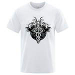 T-SHIRT BLANC IMPRESSION SYMBOLES NORDIQUE