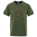 T-SHIRT VERT KAKI IMPRESSION AEGISHJALMUR BASIQUE