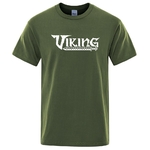 T-SHIRT VERT KAKI IMPRESSION BLANCHE VIKING