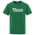 T-SHIRT VERT IMPRESSION BLANCHE VIKING