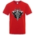 T-SHIRT ROUGE IMPRESSION SYMBOLES NORDIQUE