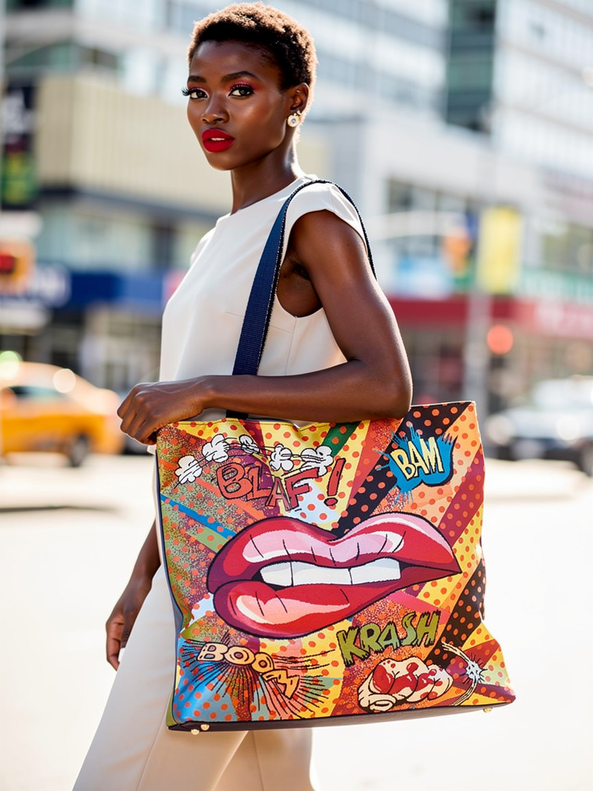 Photo avec tote Pop Art
