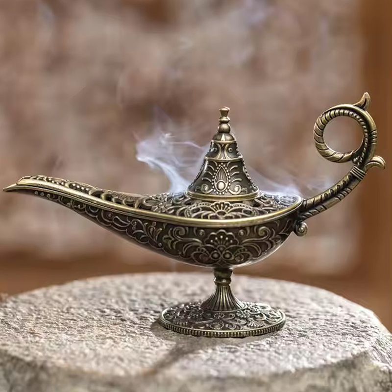 Brûleur d’encens style antique – Lampe en métal parfumé & décoration maison