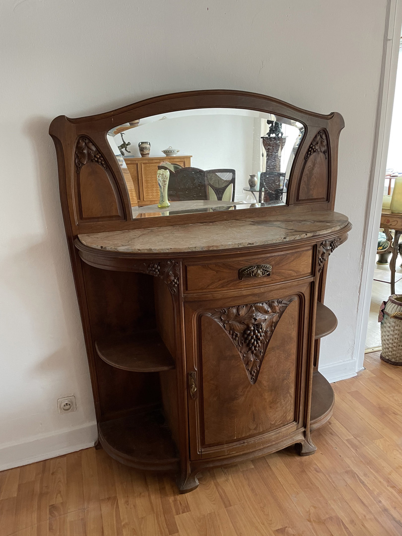 Salle à manger Art Nouveau noyer Présentoir - Galerie Georgette