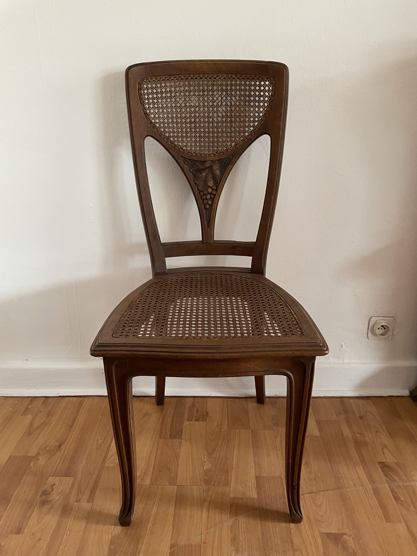 Salle à manger Art Nouveau noyer Chaises - Galerie Georgette