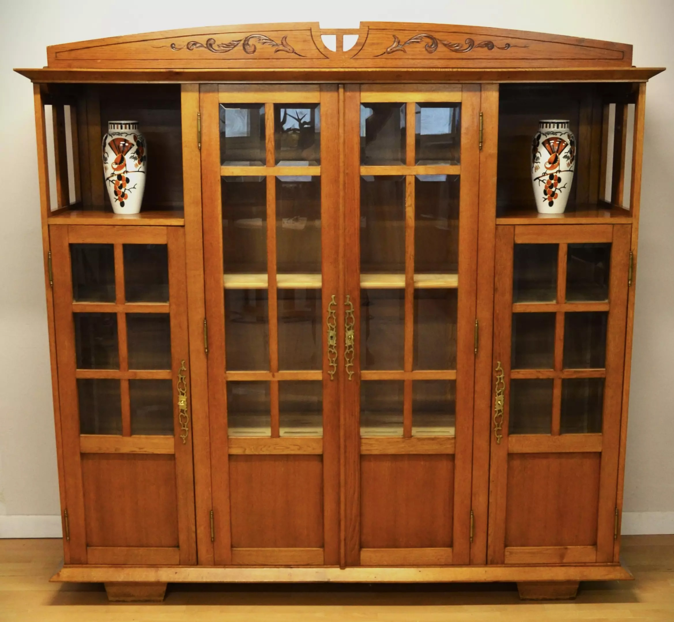 Bibliothèque Art Nouveau chêne Arts &amp; Crafts - Galerie Georgette Antiquités Art Nouveau