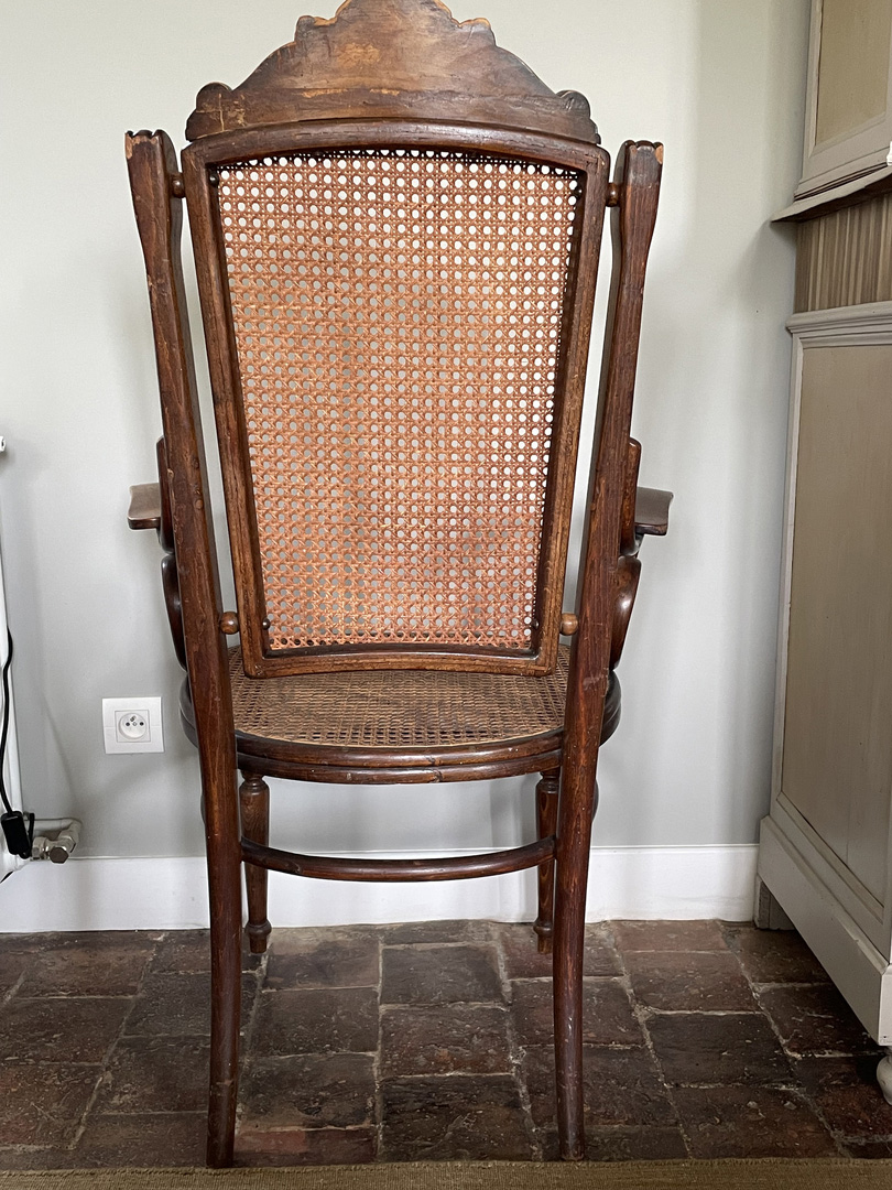 Paire Fauteuils Fischel cannés Art Nouveau - Galerie Georgette Antiquités Art Nouveau