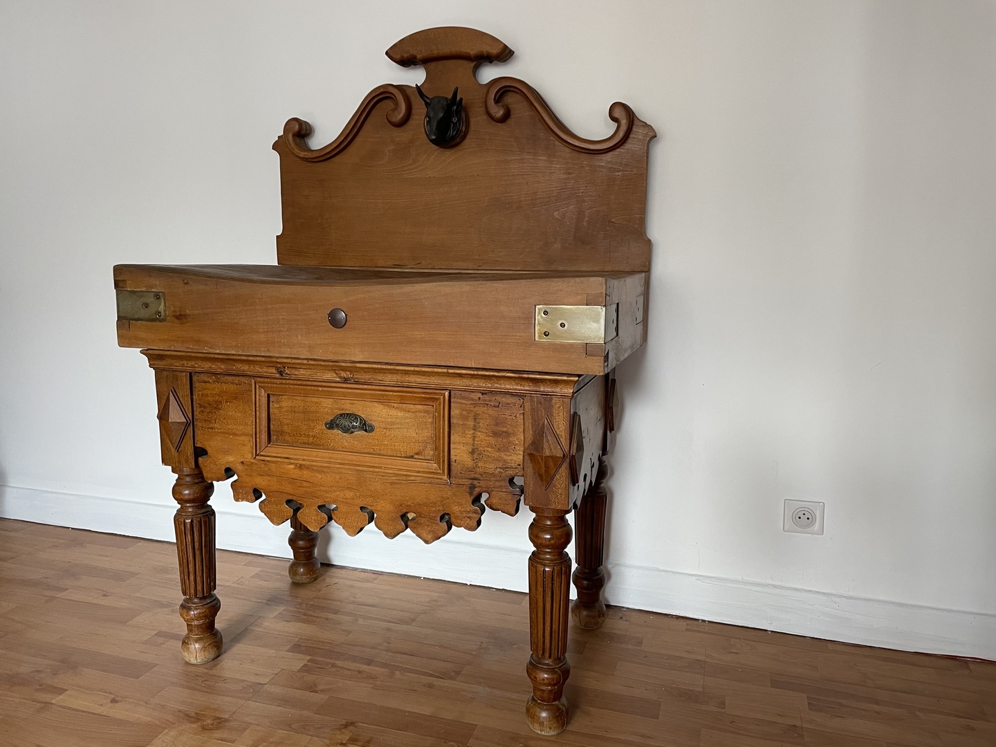 Billot de boucher années 1900 chêne - Galerie Georgette Antiquités
