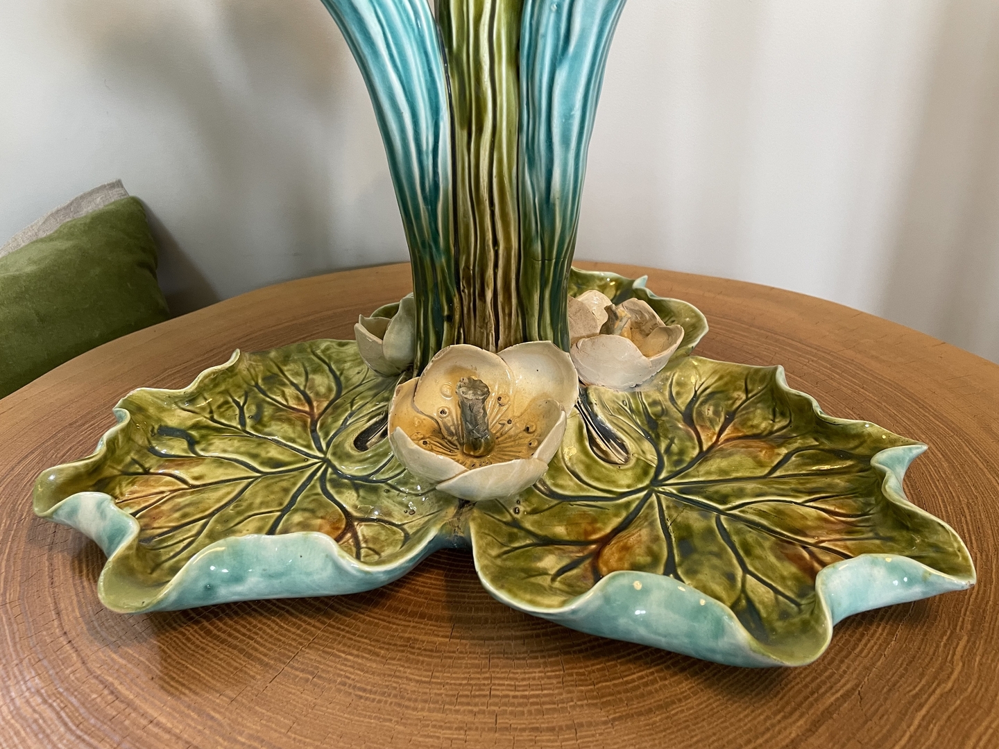 Centre de table Onnaing Barbotine - Nénuphars - Centre de Table Art Nouveau