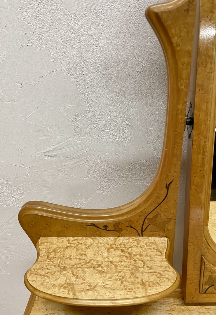 Coiffeuse Art Nouveau Ecole de Nancy miroir tablettes - Galerie Georgette Antiquités Art Nouveau