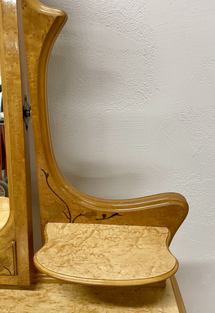 Coiffeuse Art Nouveau Ecole de Nancy tablettes miroir - Galerie Georgette Antiquités Art Nouveau