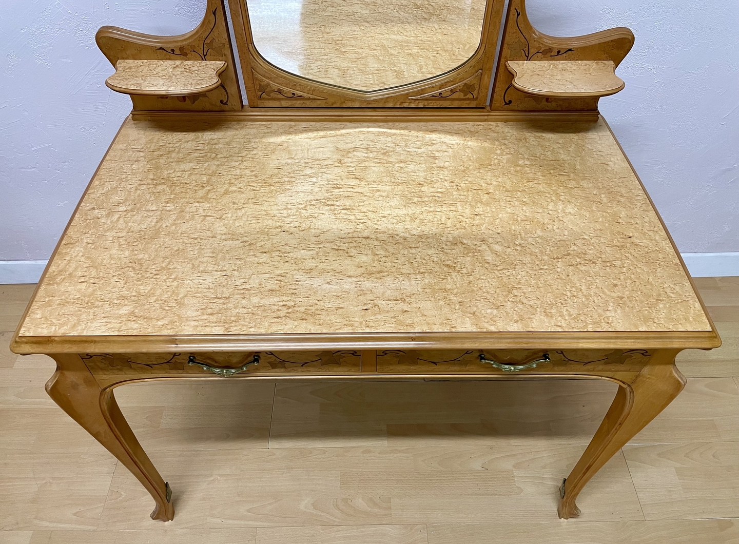 Coiffeuse Art Nouveau Ecole de Nancy tablettes - Galerie Georgette Antiquités Art Nouveau