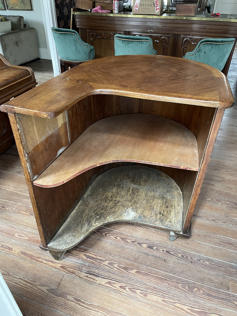 Bar forme circulaire chêne double plateau - Galerie Georgette Antiquités