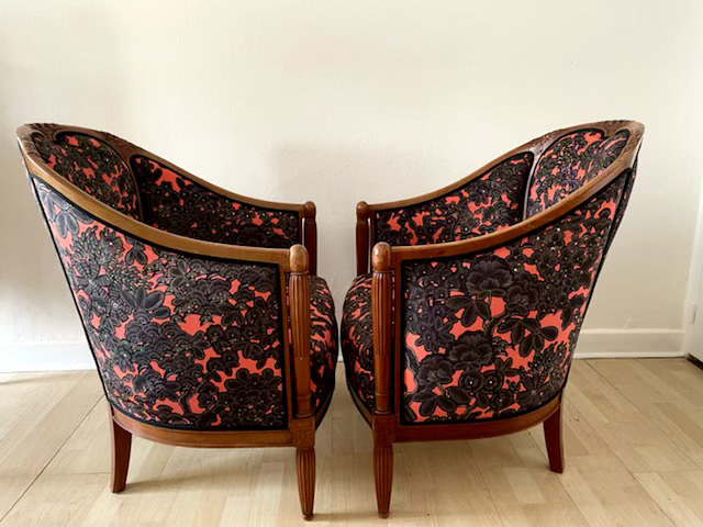 Paire Fauteuils Art Déco attribués Paul FOLLOT - Galerie Georgette Antiquités.