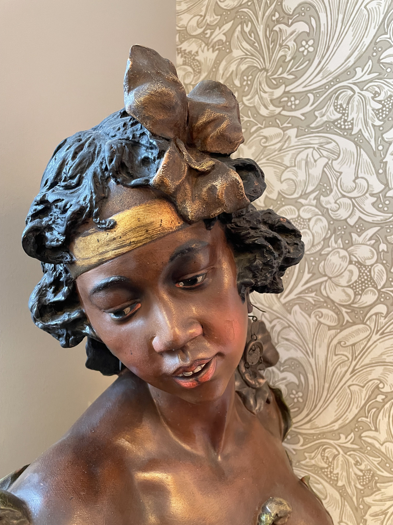 Buste Femme Maure Frédéric Goldscheider Ecole Autrichienne - Galerie Georgette Antiqués Art Nouveau