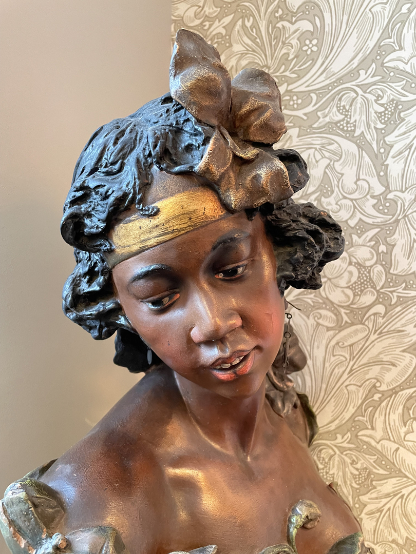 Buste Femme Maure Goldscheider Ecole Autrichienne - Galerie Georgette Antiqués Art Nouveau
