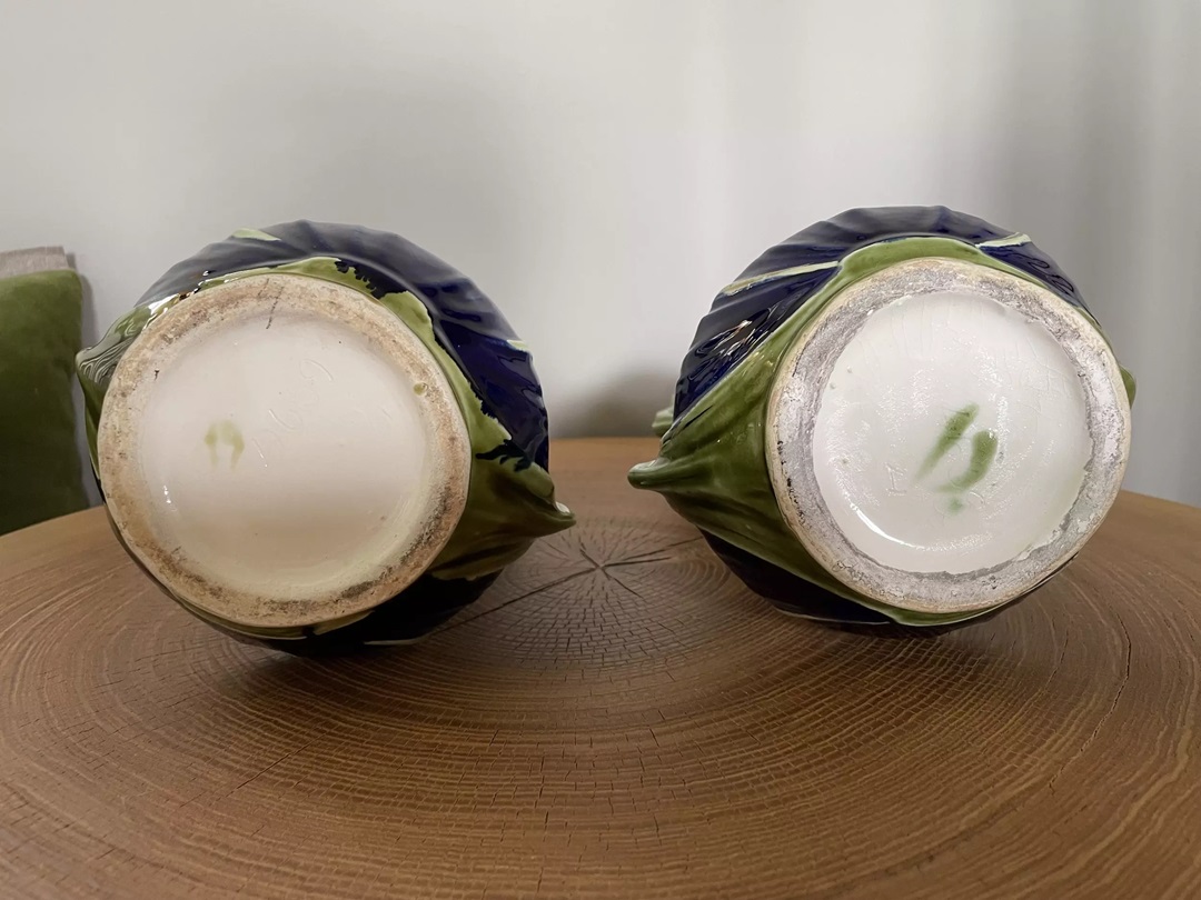 paire de vases barbotine - galerie georgette - specialiste art nouveau