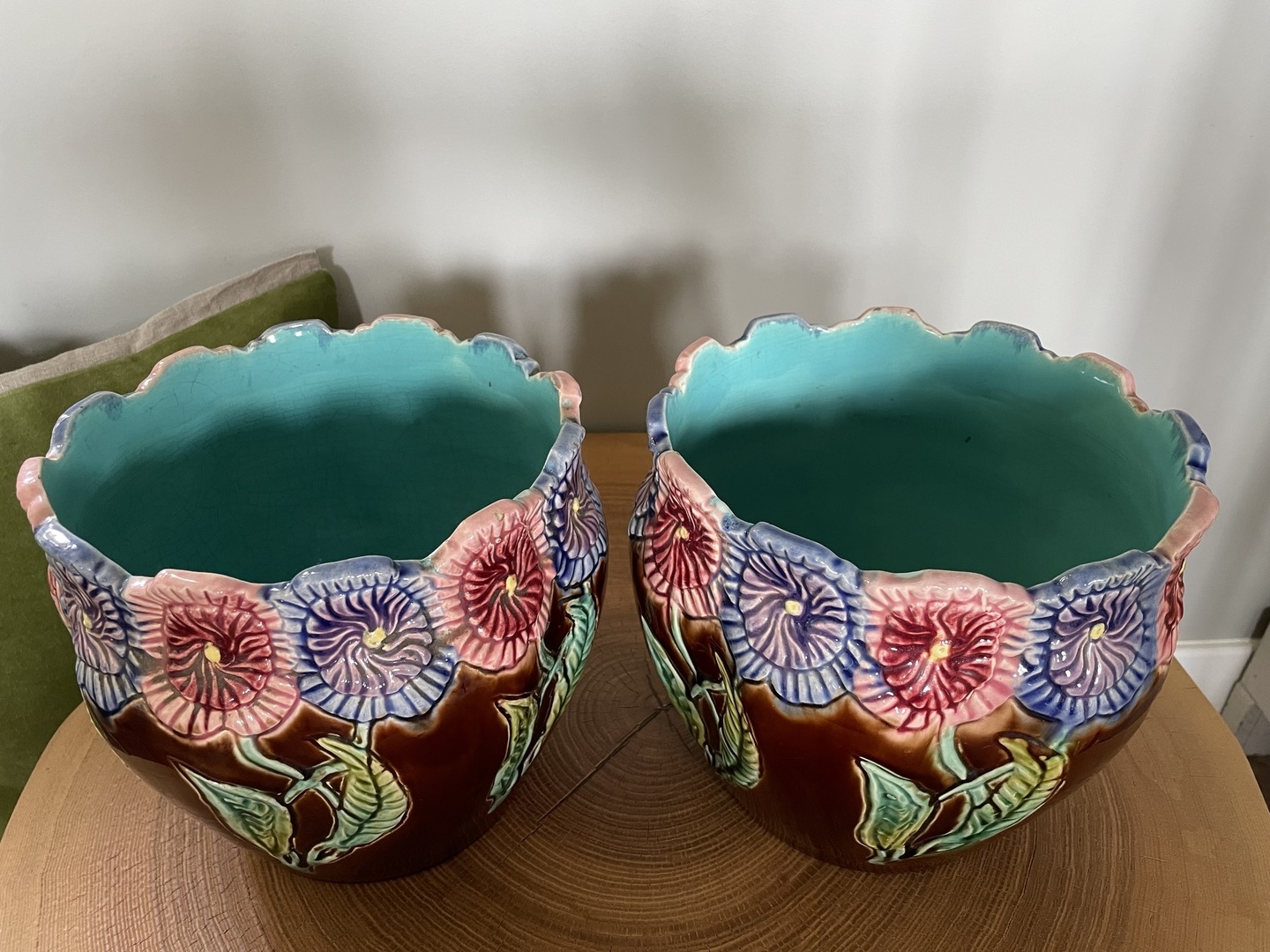 cache-pot 1930 barbotine - galerie-georgette specialiste art-nouveau