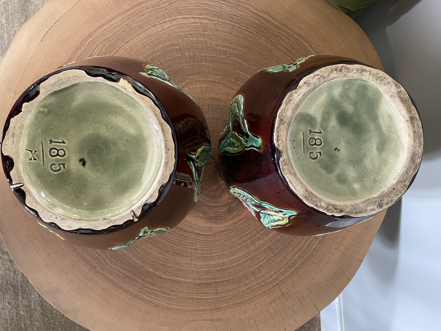 vases 1930 style art nouveau barbotine - galerie-georgette specialiste
