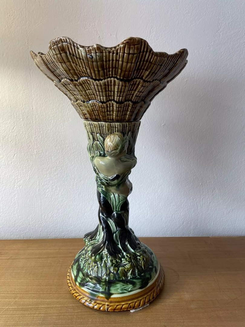 barbotine-aux deux sirenes-coquillage- galerie-georgette-art nouveau
