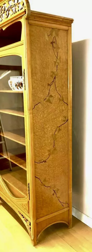 Bibliothèque-vitrine Art Nouveau 5 étagères