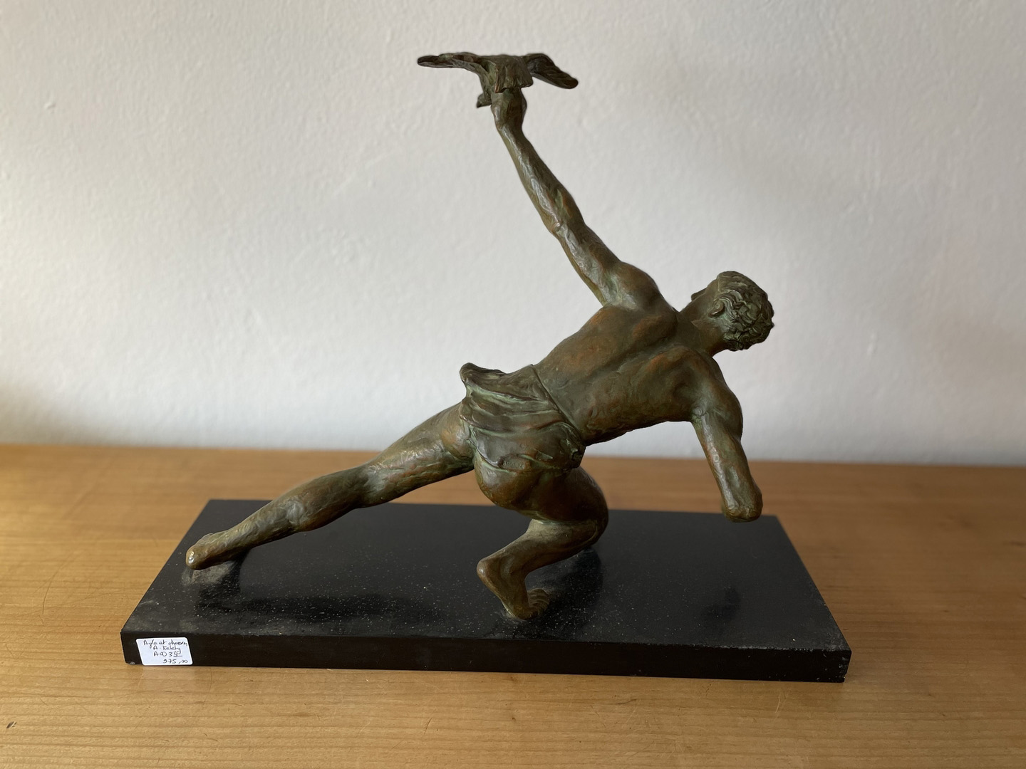 Sculpture chasseur aigle épreuve bronze patine verte - Alexandre Kelety - Galerie Georgette