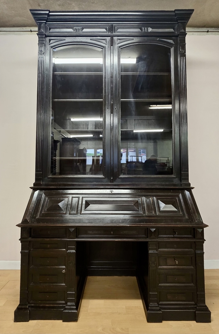 Bibliothèque Scriban bois noirci - Style Louis XVI époque Napoléon III