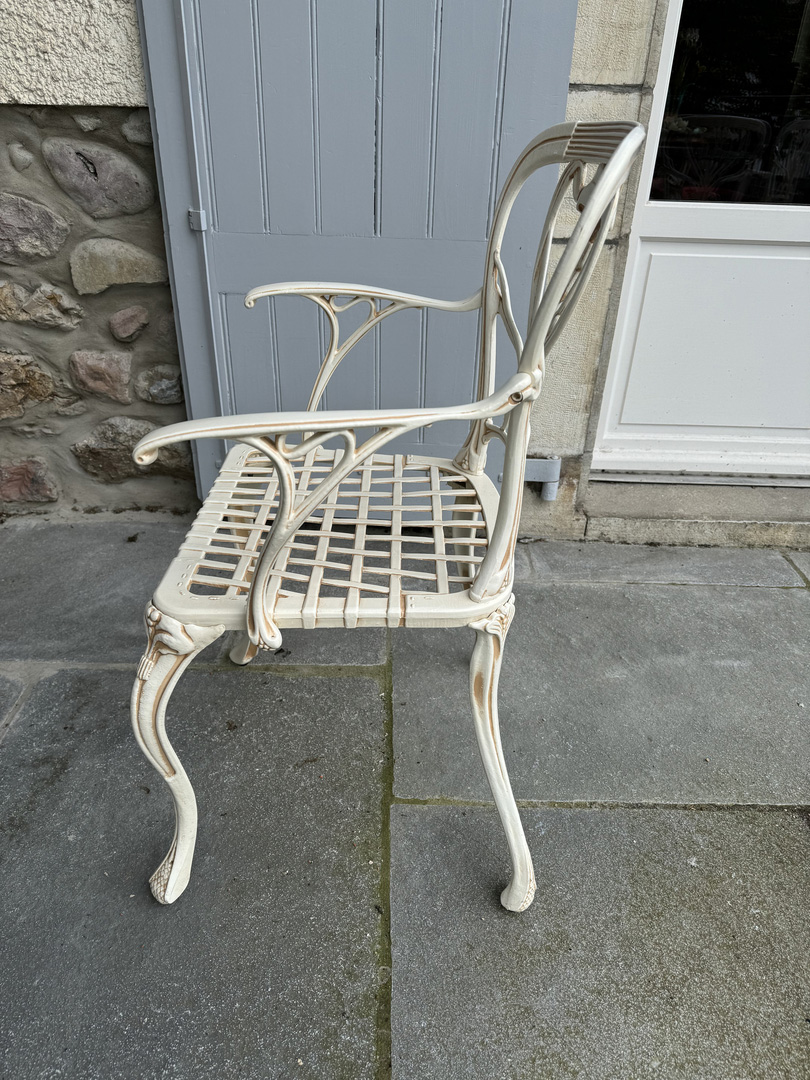 Salon de Jardin Art Nouveau fauteuil fonte de fer - Galerie Georgette