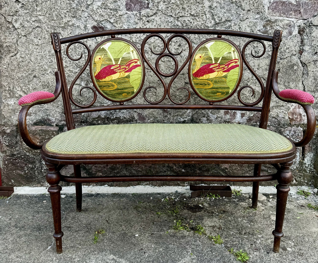 Salon Art Nouveau Maison Fischel banquette 2 places - Galerie Georgette