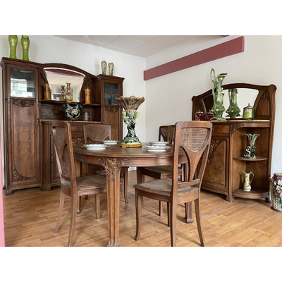 Salle à manger Art Nouveau noyer - Galerie Georgette