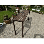 Console en fer forgé - Plateau ajouré et tressé - Galerie Georgette