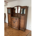 Salle à manger Art Nouveau noyer Grand buffet à vitrines - Galerie Georgette