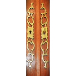 Bibliothèque Art Nouveau chêne Arts & Crafts ferronneries portes vitrées - Galerie Georgette Antiquités Art Nouveau