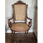 Fauteuil Fischel canné Art Nouveau Autriche - Galerie Georgette Antiquités Art Nouveau