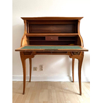 Bureau cylindre Art Nouveau Ecole de Nancy - Plateau intérieur cuir vert - Galerie Georgette Antiquités Art Nouveau