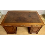 Bureau Louis Majorelle - modèle Hémispheres - cuir marron- Art-Nouveau-Annees 1900