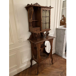 Vitrine Art Nouveau porte vitrée bois naturel - Galerie Georgette Antiquités Art Nouveau