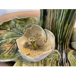 Centre de table Onnaing Barbotine fleur nénuphars - Centre de Table Art Nouveau