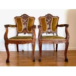 Fauteuils Art Nouveau-feuillages-Galerie Georgette specialiste Art Nouveau