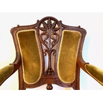 Fauteuils Art Nouveau-dossier richement sculpte-Galerie Georgette specialiste Art Nouveau