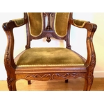 Fauteuils Art Nouveau-velours et noyer-Galerie Georgette specialiste Art Nouveau
