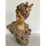 Buste Femme signature Goldscheider - Galerie Georgette Antiqué Art Nouveau