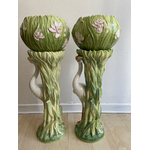Sellettes hérons barbotine Chaumette - Galerie Georgette Antiquités Art Nouveau