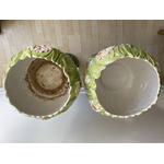 Paire Sellettes barbotine Hérons Chaumette - Galerie Georgette Antiquités Art Nouveau