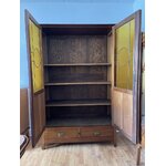bibliotheque vitrine art nouveau acajou massif - style serrurier bovy - galerie georgette-1
