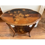 table a the Emile Galle signee - boules de neige et papillons - Galerie Georgette - Art Nouveau.