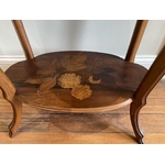table a the Emile Galle signee - marqueterie boules de neige papillons - Galerie Georgette - Art Nouveau.