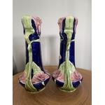 vase bleu ROI art nouveau barbotine - galerie georgette - specialiste art nouveau-1