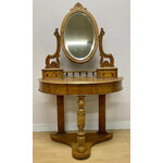 Coiffeuse anglaise miroir central deux volutes - Galerie Georgette
