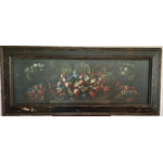 Tableau Ecole Flamande grand format - Guirlande de fleurs - Galerie Georgette